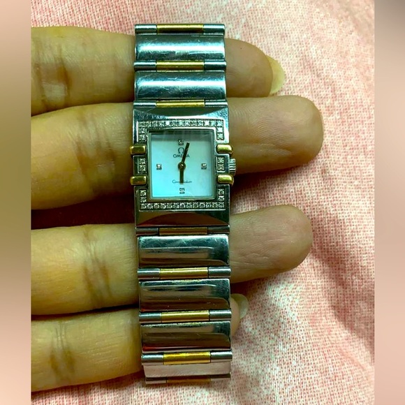 Omega Accessories - OMEGA WATCH WITH DIAMONDS & SQUARE DIAL- ORIGINAL WITH AUTHENTICITY CARD…